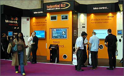 TileVision TV on the Telestial stand
